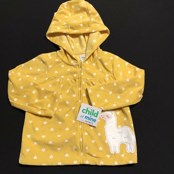 Child of Mine by Carters Baby Girls 3 pc Fleece Jacket Bodysuit Pants set sz 24M - Picture 2 of 8